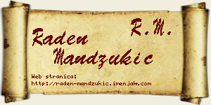 Raden Mandžukić vizit kartica